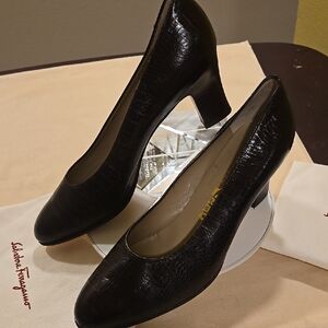 Ferragamo Dark Brown Leather Women's Shoes